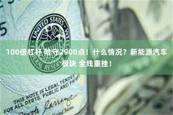 100倍杠杆 险守2900点！什么情况？新能源汽车板块 全线重挫！