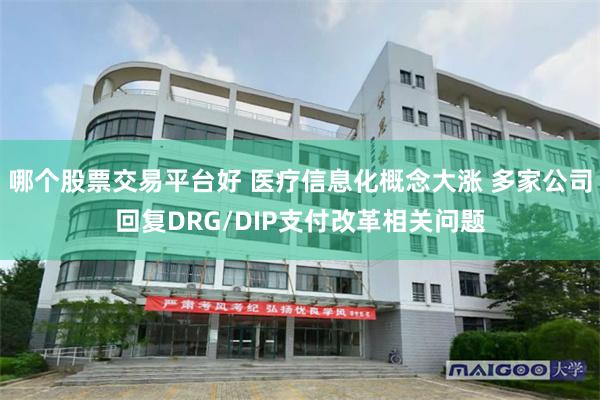 哪个股票交易平台好 医疗信息化概念大涨 多家公司回复DRG/DIP支付改革相关问题